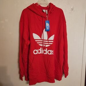 Adidas Originals Adicolor Trefoil Red/White Cotton Hoodie Womens Size 3X NWT